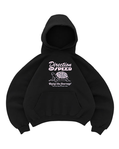 Hoodie tortoise modelo negro manga globo