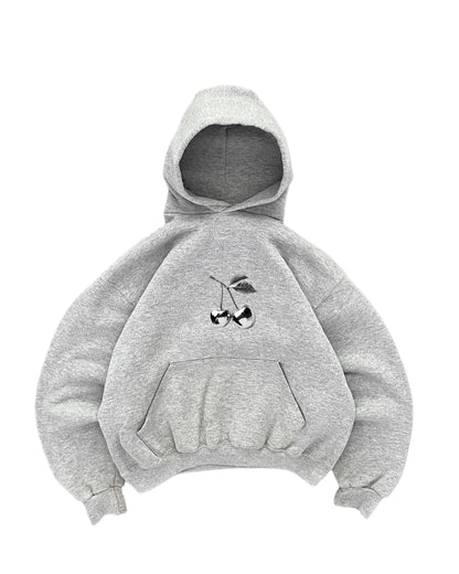 Hoodie cherry modelo manga globo gris