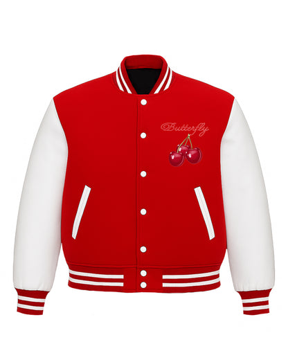 Varsity jacket cherry