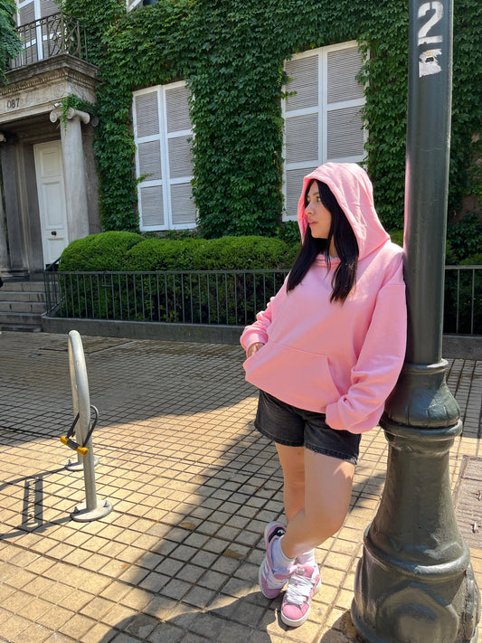 Basic Pink -Hoodie Mangas Globos