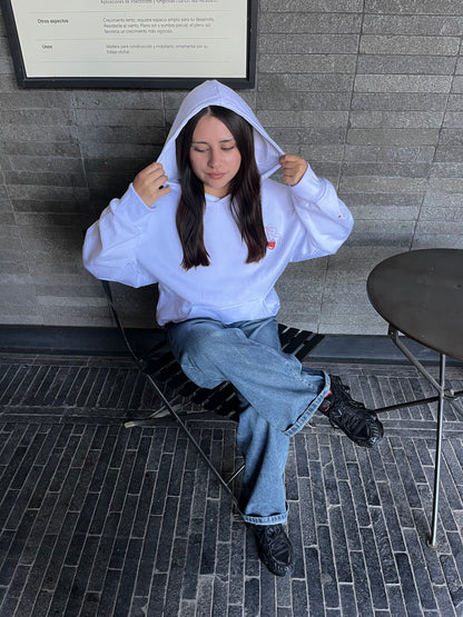 With Love - Hoodie Mangas Globos White