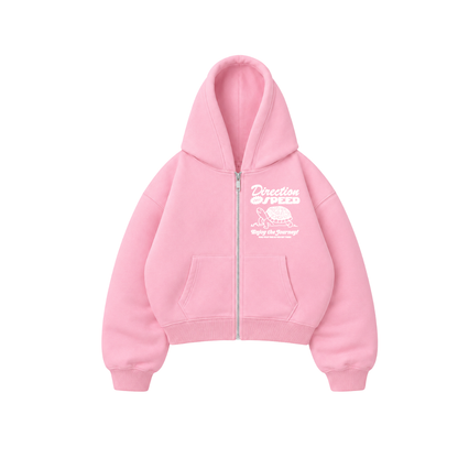 Over speed - Hoodie Zip Mangas Globos pink puff