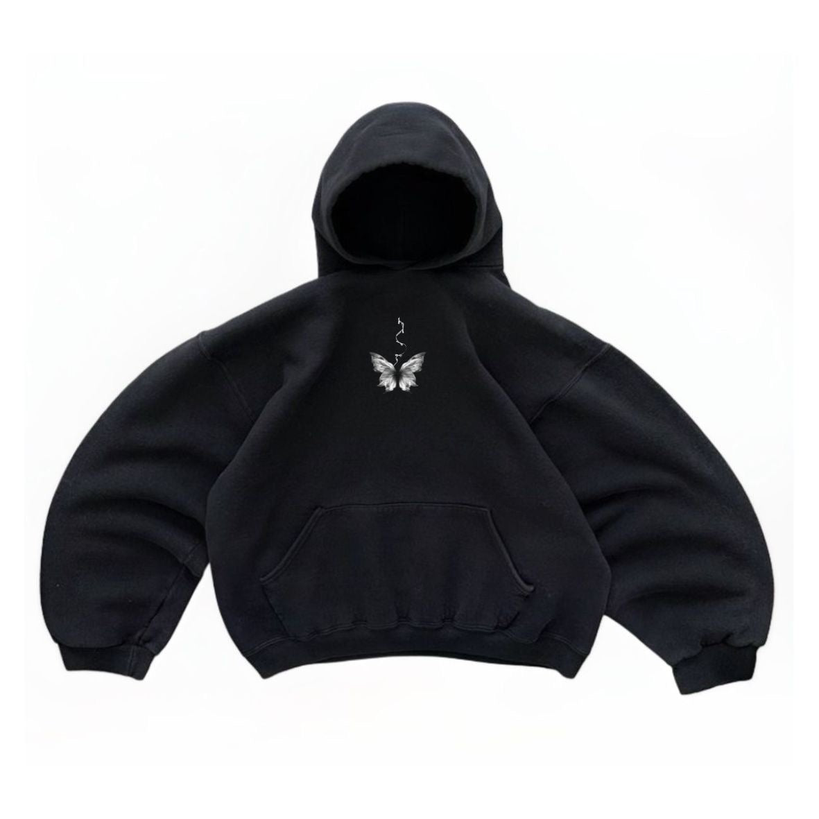 Hoodie Butterfly black mangas globo