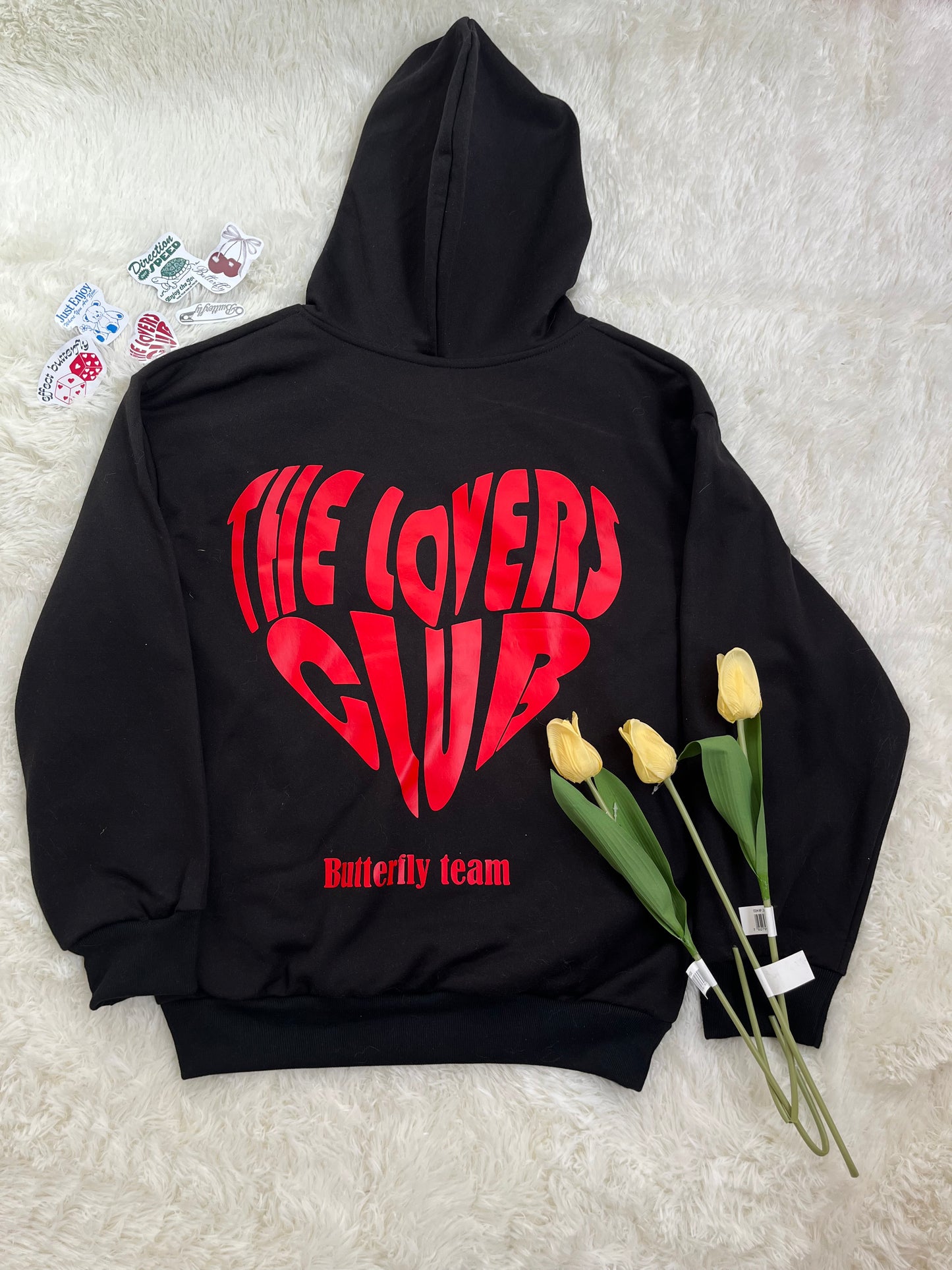 The lovers club  -Hoodie Mangas Globos black