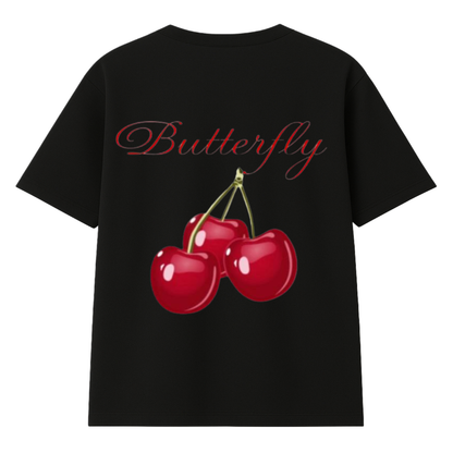 t-shirt cherry modelo recto negro