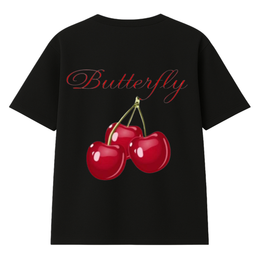 t-shirt cherry modelo recto negro