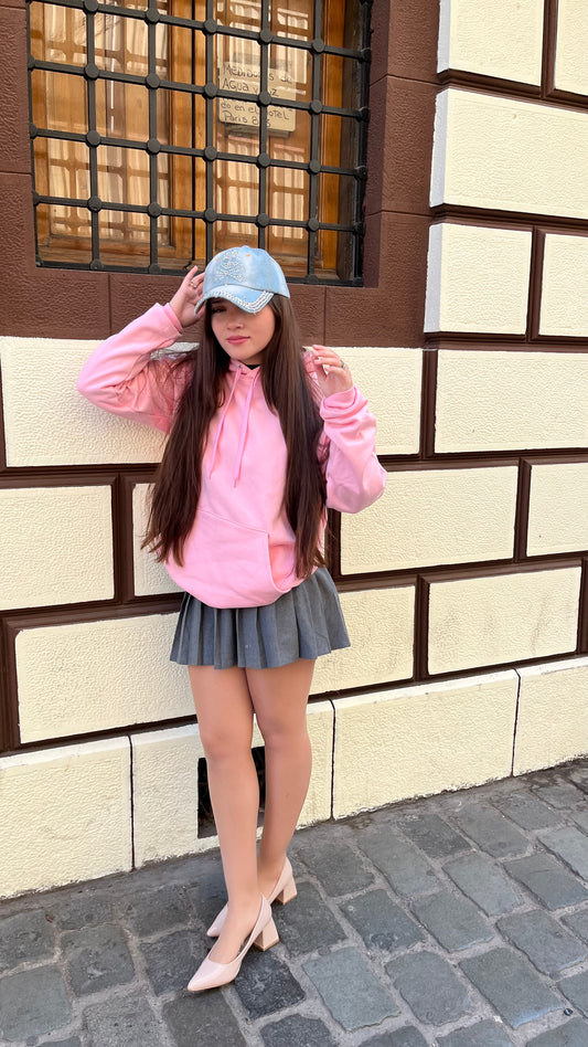 Hoodie pink basic  modelo clásico ★