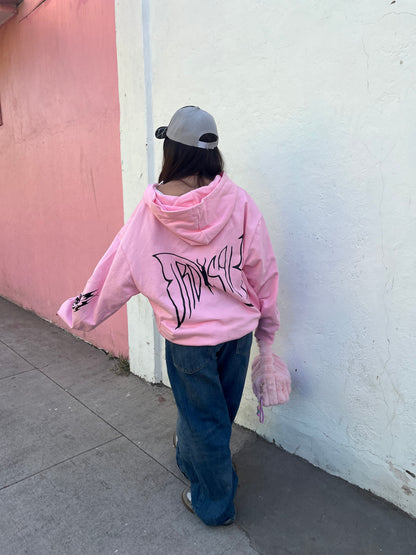 Butterfly Emblem -Hoodie Mangas Globos pink