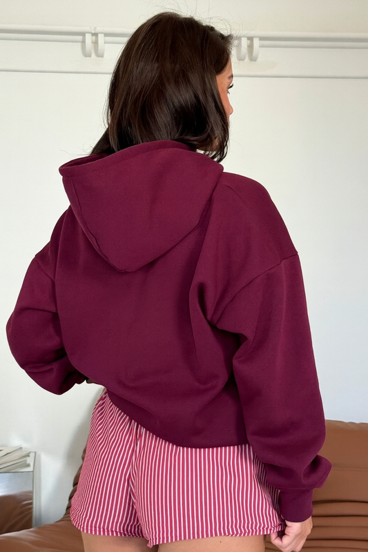 Hoodie basic azul marino  modelo clásica
