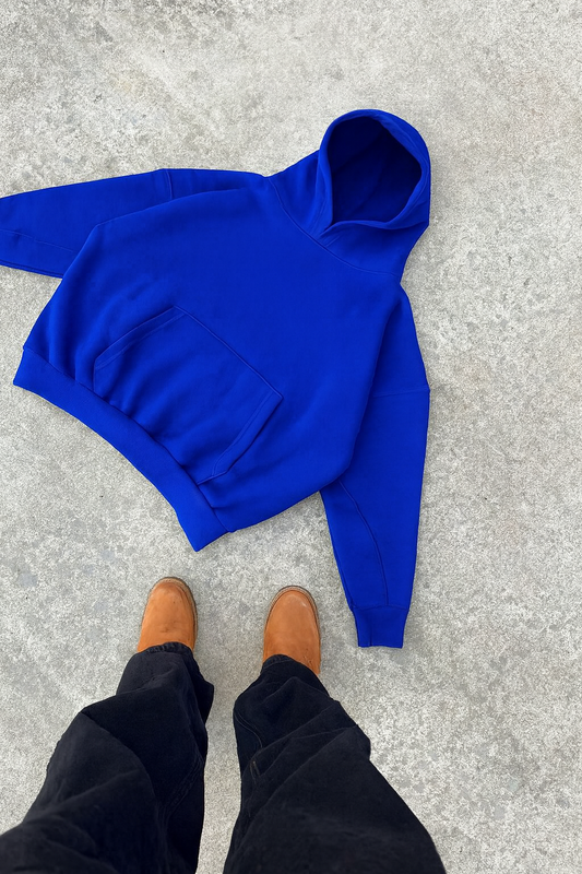 Hoodie basic azul rey  mangas globo