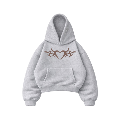 With love  - Hoodie Mangas Globo grey puff