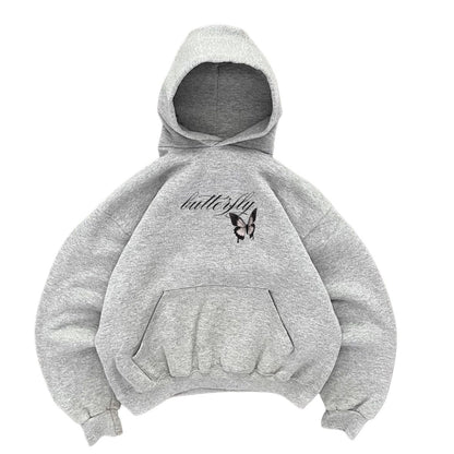 Hoodie flying high gris mangas globo