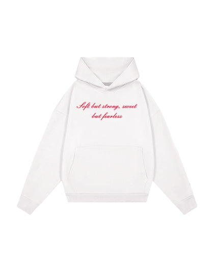 Hoodie cherry  modelo clásico blanco