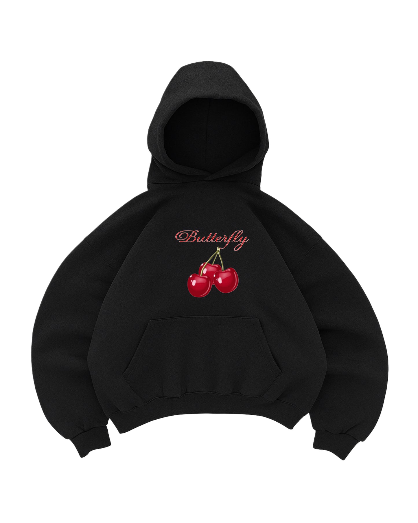 Hoodie cherry modelo manga globo negro