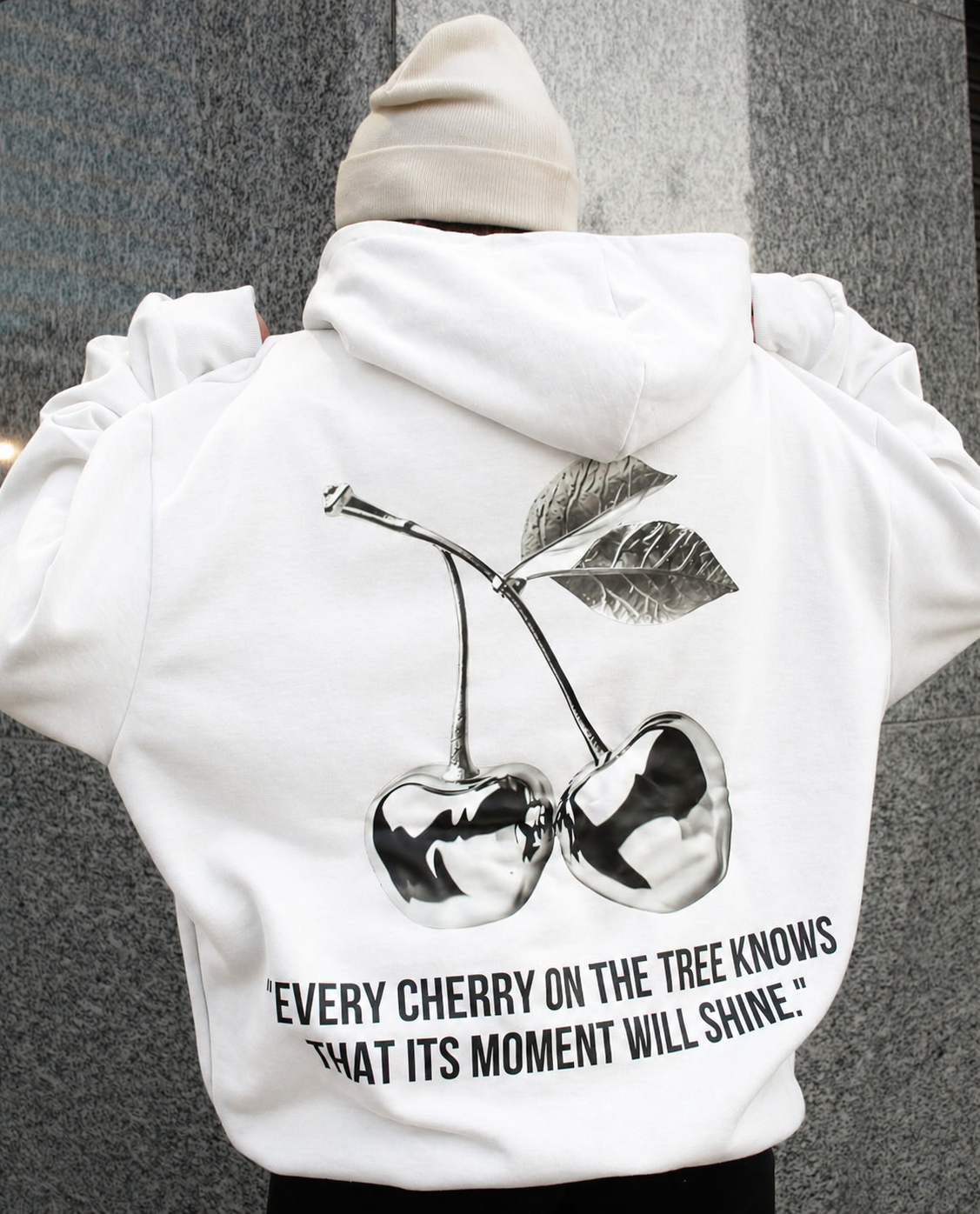 Cherry Silver - Hoodie Mangas Globo White
