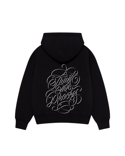 Trust The Process- Hoodie zip Clásico black