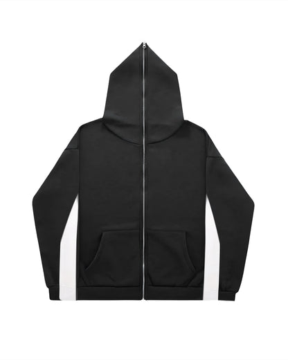 Hoodie full zipe bicolor manga globo ⭑