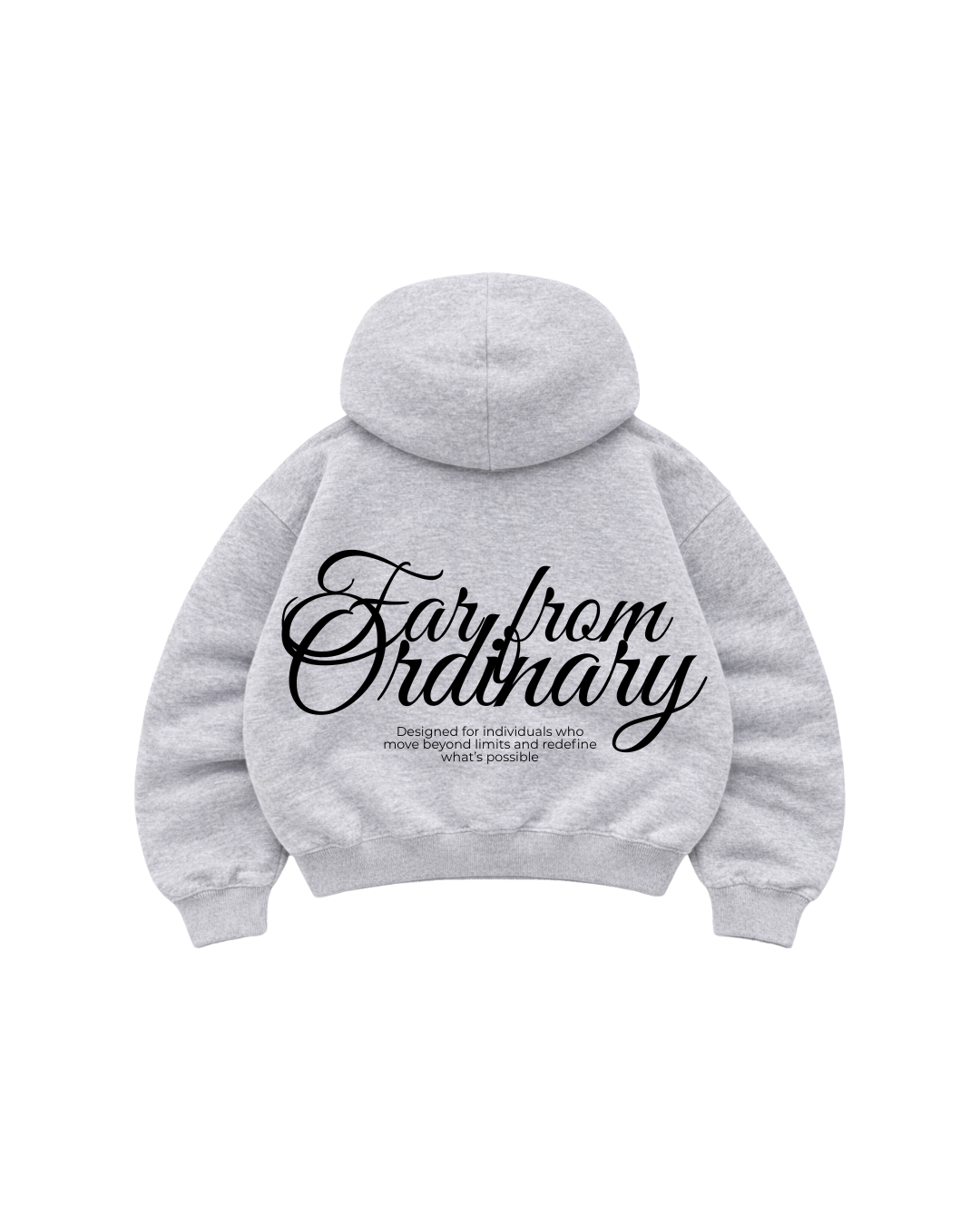 Far From Ordinary - Hoodie Zip Mangas Globo Gris