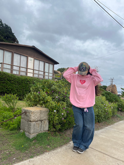 Hoodie the lovers club modelo manga globo pink