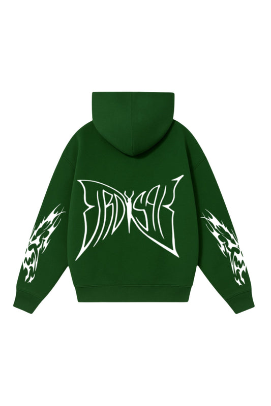 Buttefly Emblem - Hoodie clásico verde botella