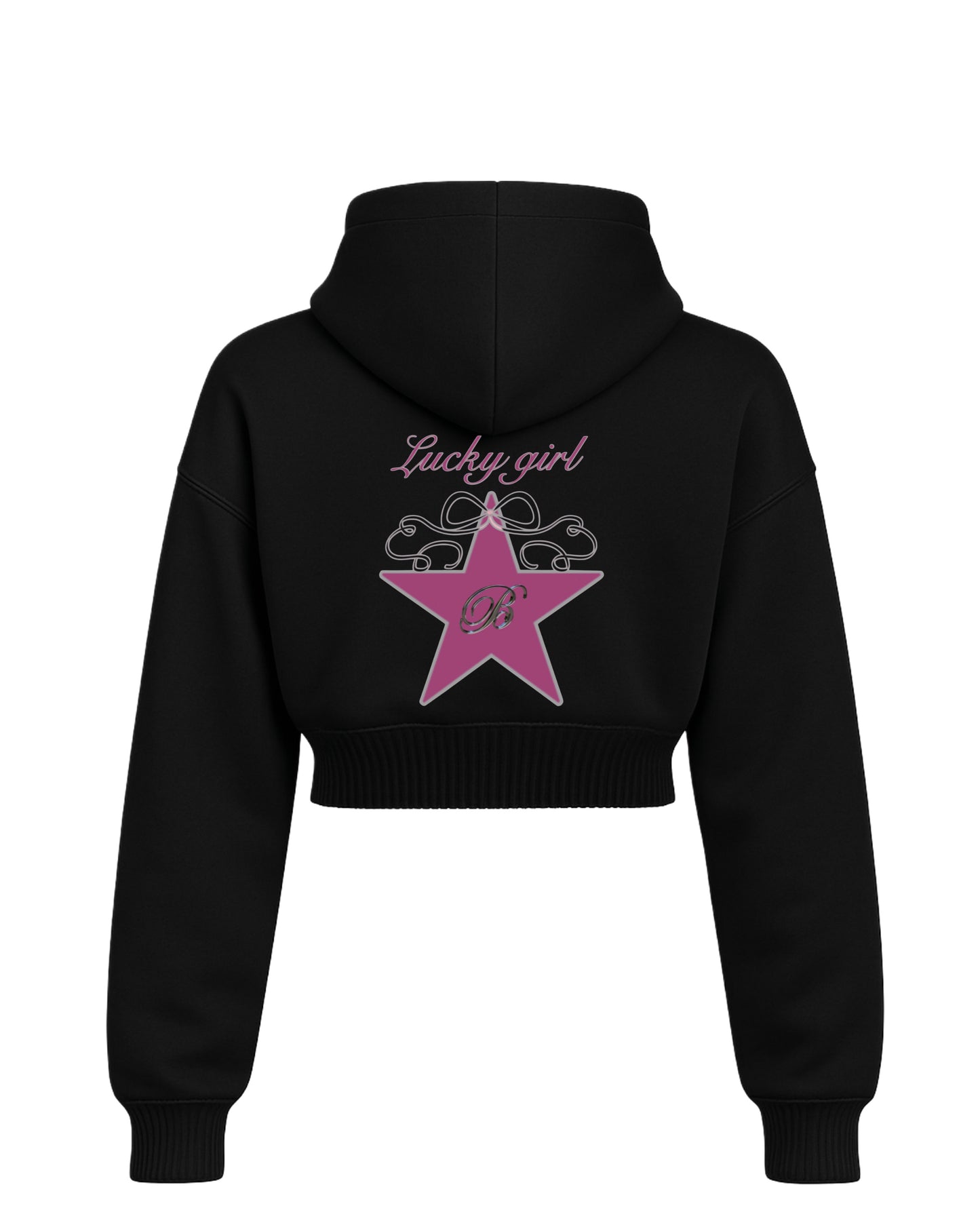 Crop top hoodie lucky girl