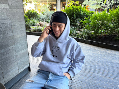 Just Enjoy - Hoodie Mangas Globo Gris