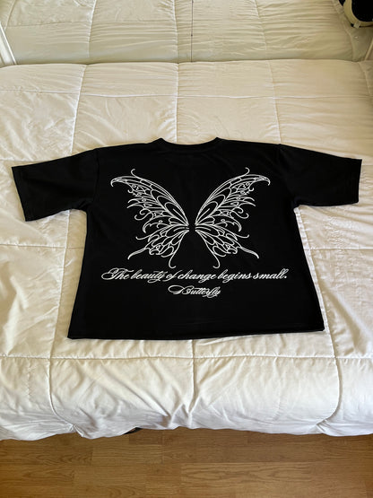 Butterfly Change - Black Premium Boxy T-Shirt