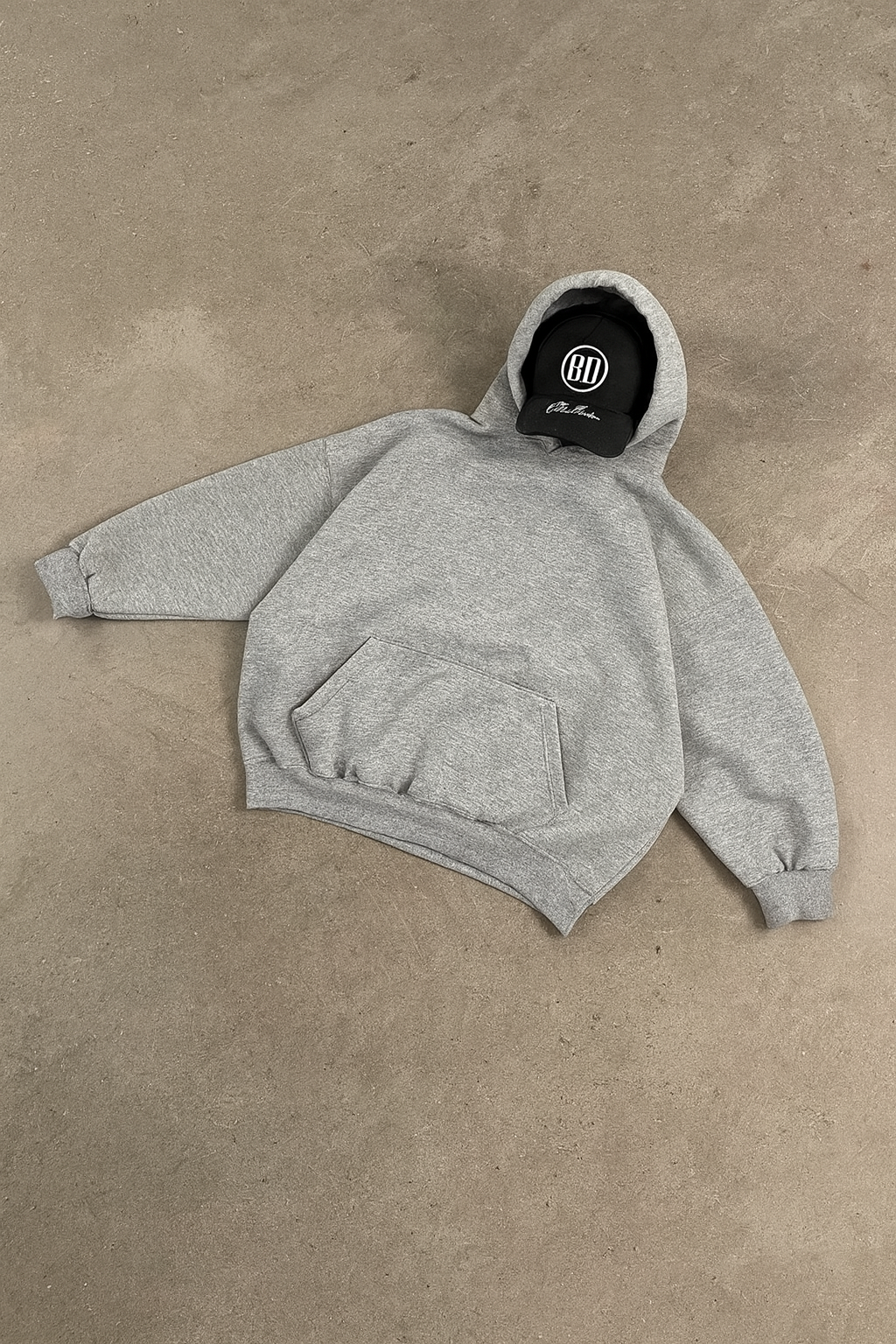 Hoodie basic gris mangas globo
