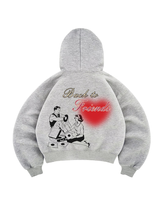 Hoodie back to friends modelo manga globo