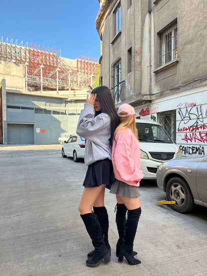 Hoodie basic rosado mangas globo