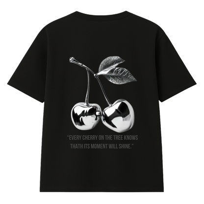 t-shirt cherry modelo recto negro