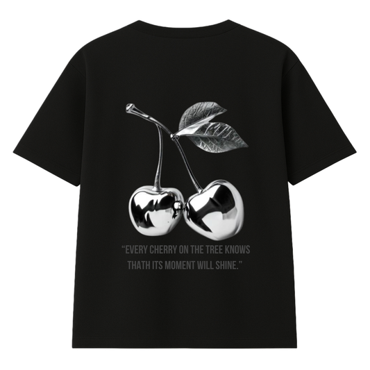 t-shirt cherry modelo recto negro