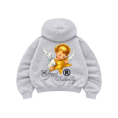 Effect Butterfly Angel - Hoodie Zip Mangas Globos Gris