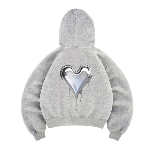 Hoodie hearth gris mangas globo