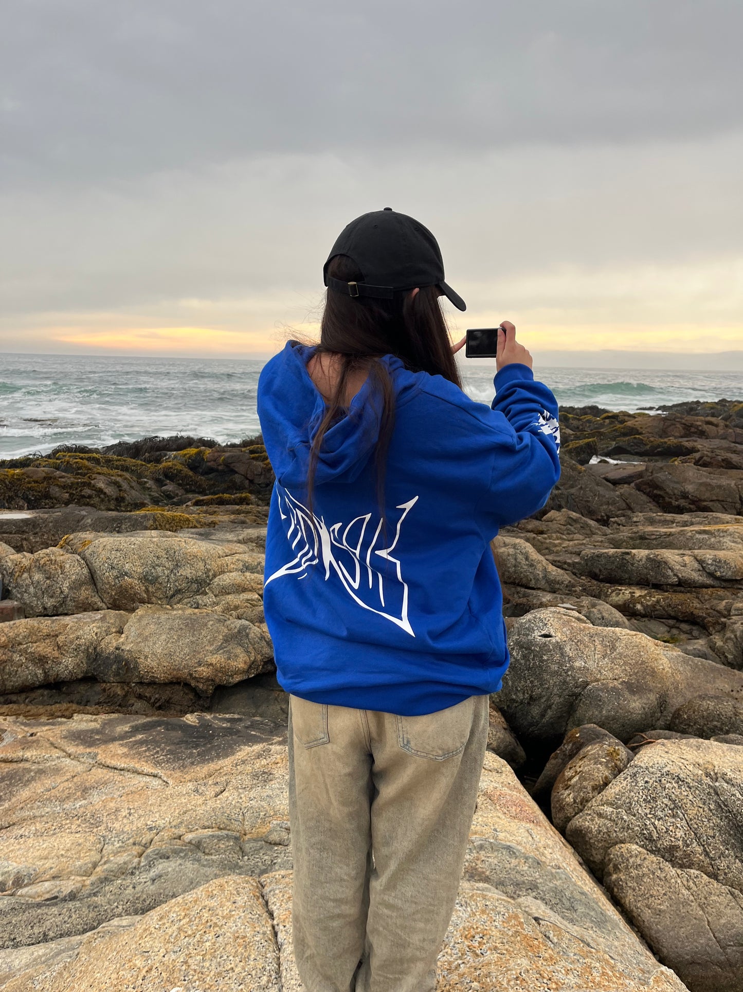 Hoodie Butterfly world modelo mangas globo ⭑ blue