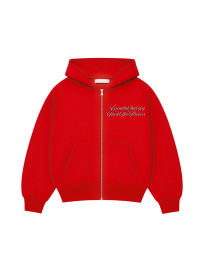 Trust The Process- Hoodie zip Clásico red