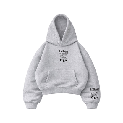 Just Enjoy - Hoodie Mangas Globo Gris
