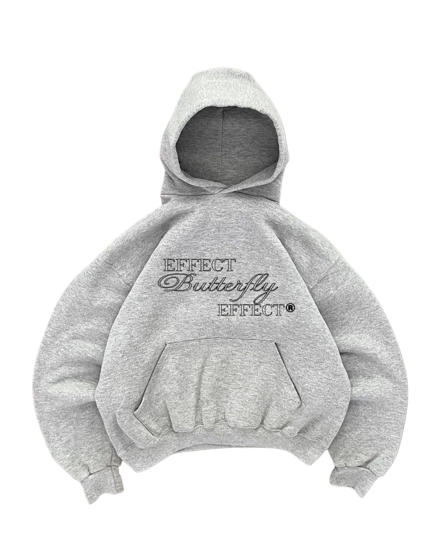 Hoodie  butterfly effect modelo mangas globo gris