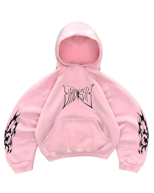 Hoodie butterfly club world modelo manga globo rosado