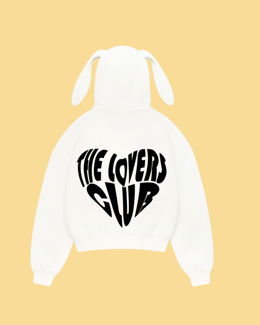 The lovers club - Hoodie Bunny white  puff
