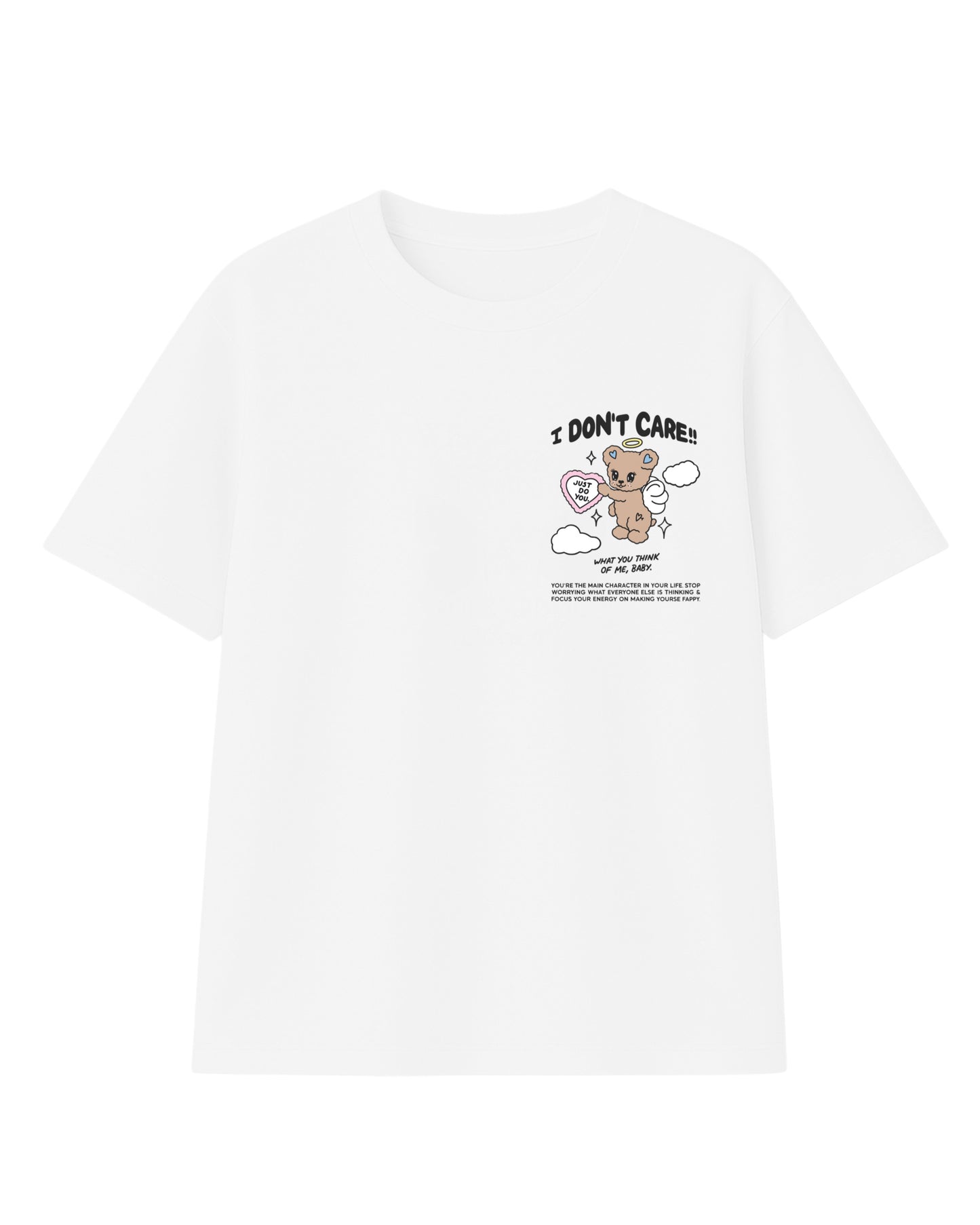 Camiseta  I dont care modelo recto
