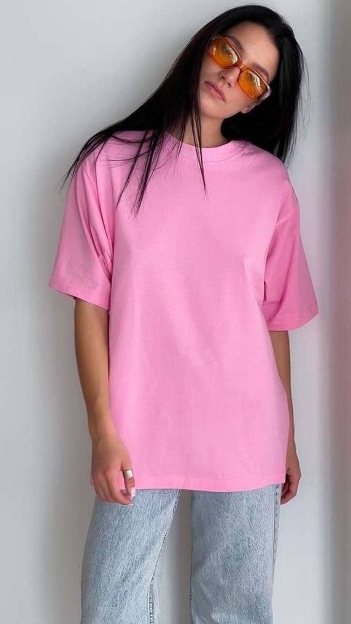 t-shirt basic rosada modelo recto