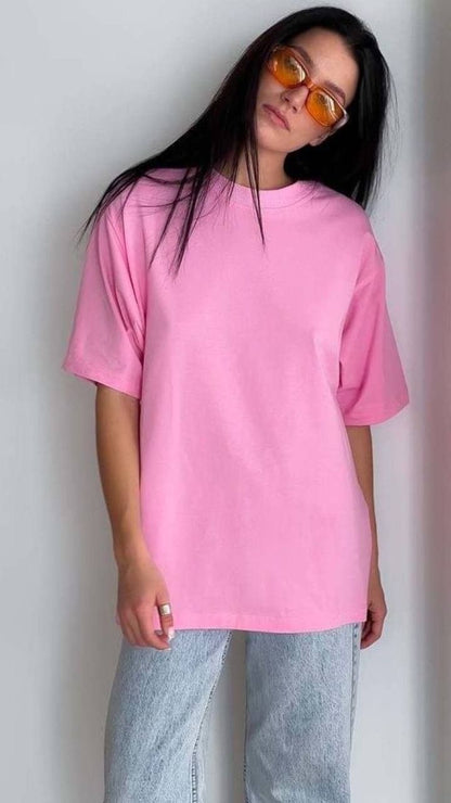 t-shirt basic rosada modelo recto